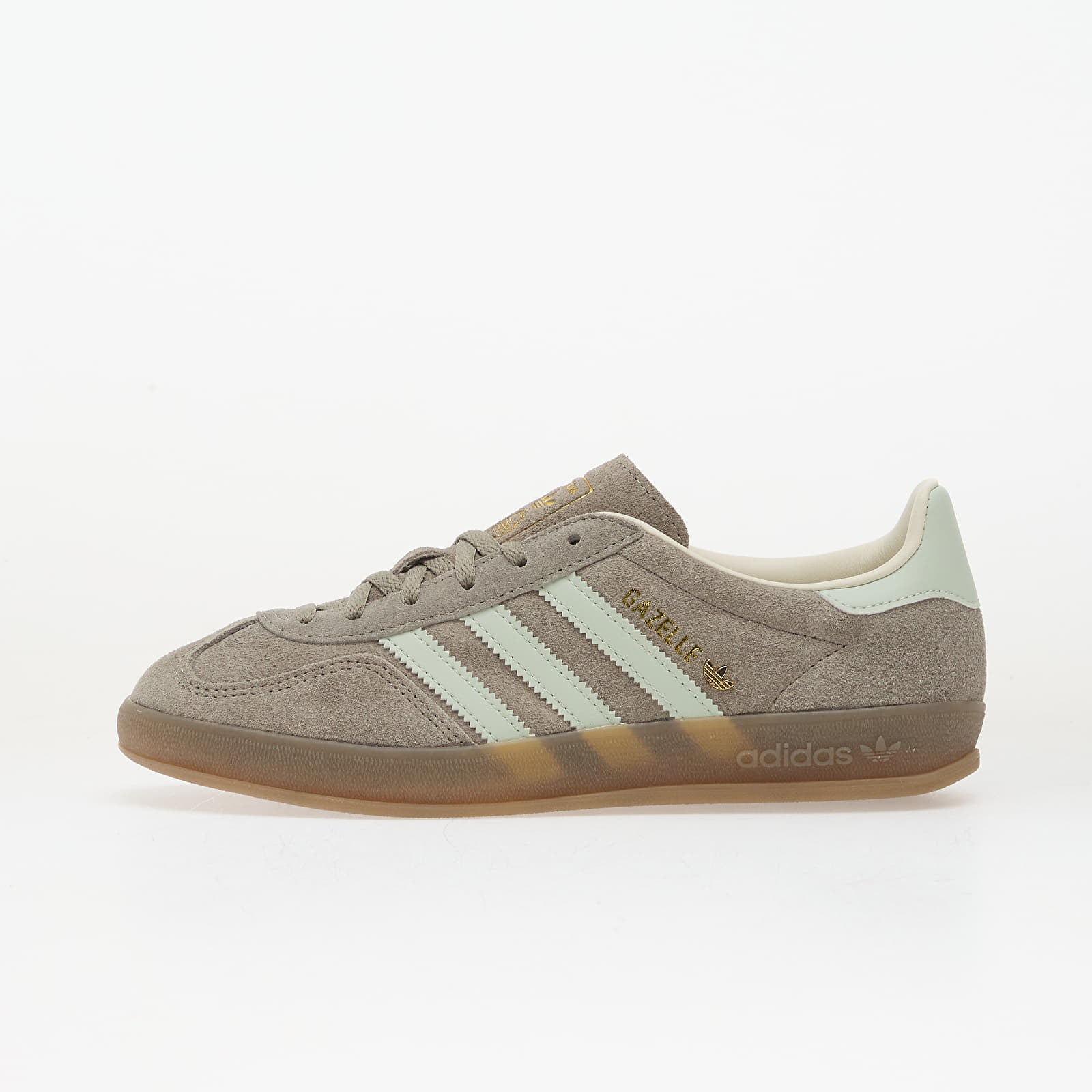 Women's shoes adidas Gazelle Indoor W Silver Pebble/ Linen Green/ Gum5