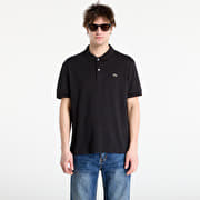 LACOSTE Short Sleeved Ribbed Collar Shirt Black