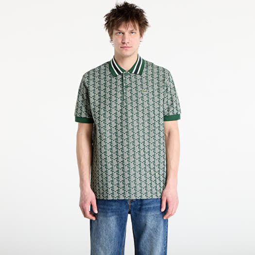 T-shirt LACOSTE Short Sleeved Ribbed Collar Shirt Green/ Sinople