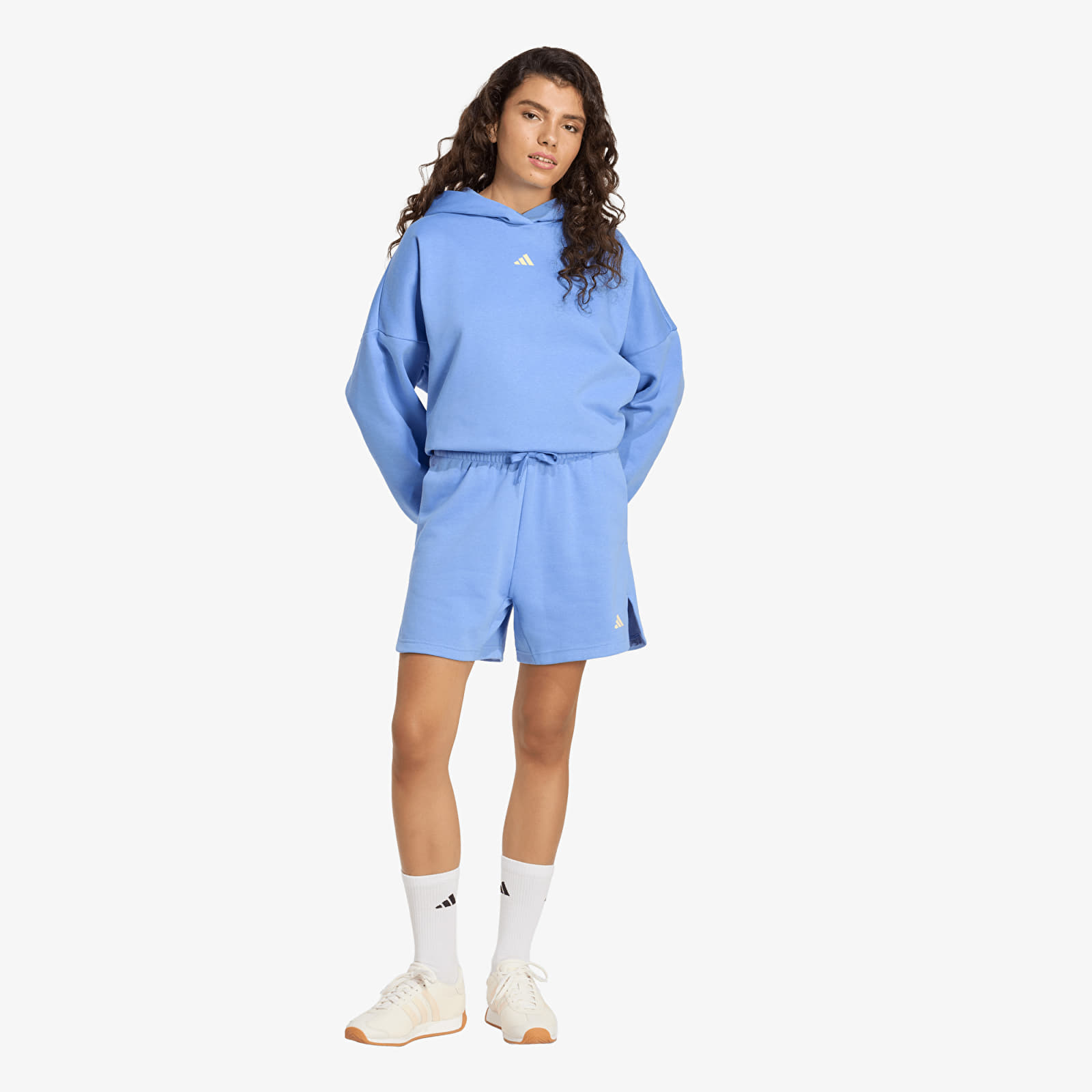 Felpe con cappuccio donna adidas W 3Ss Fl Hd2 Blue Fushion