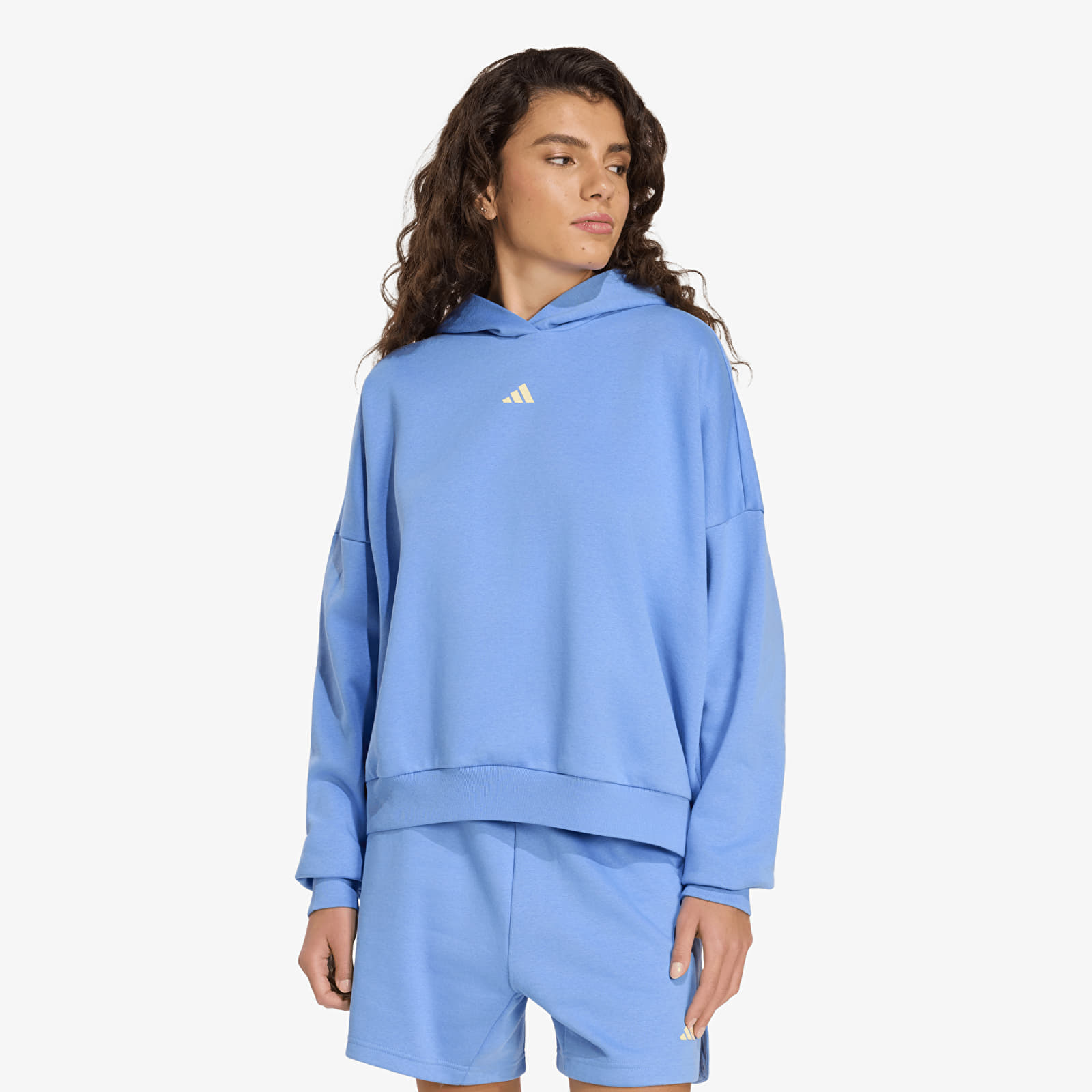 Felpe con cappuccio donna adidas W 3Ss Fl Hd2 Blue Fushion