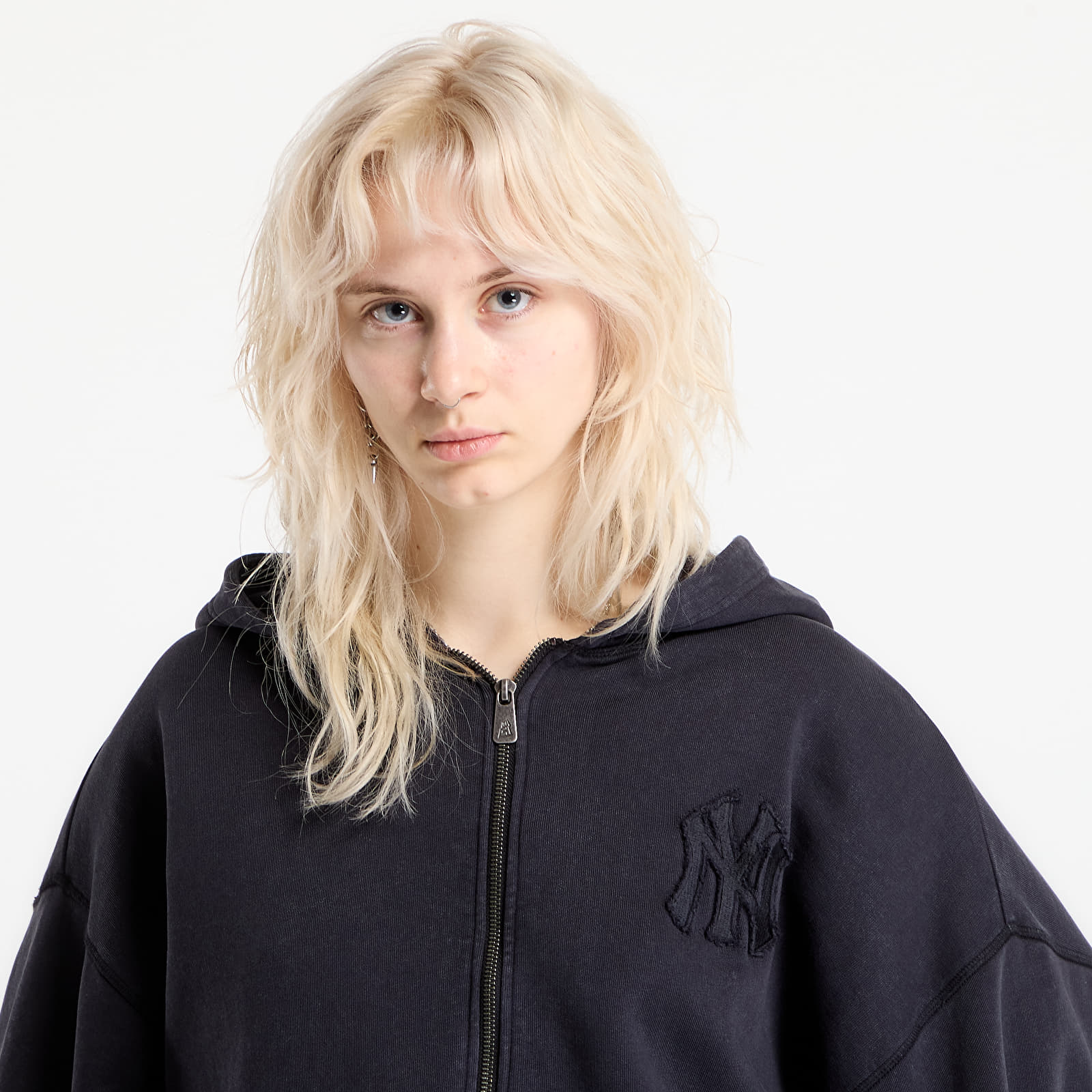 Puloverji New Era MLB Washed Fz Hoodie New York Yankees UNISEX Black