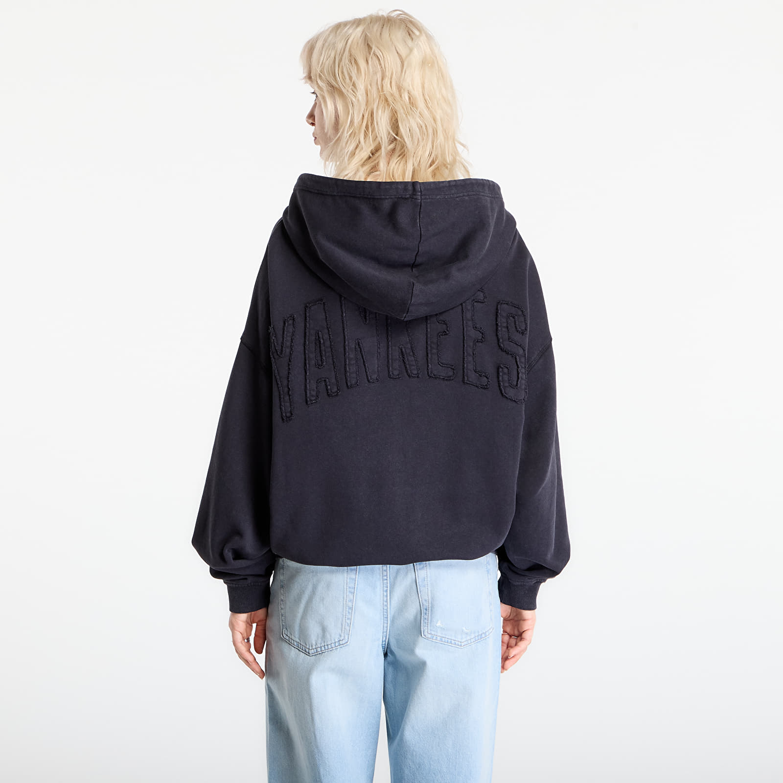 Puloverji New Era MLB Washed Fz Hoodie New York Yankees UNISEX Black