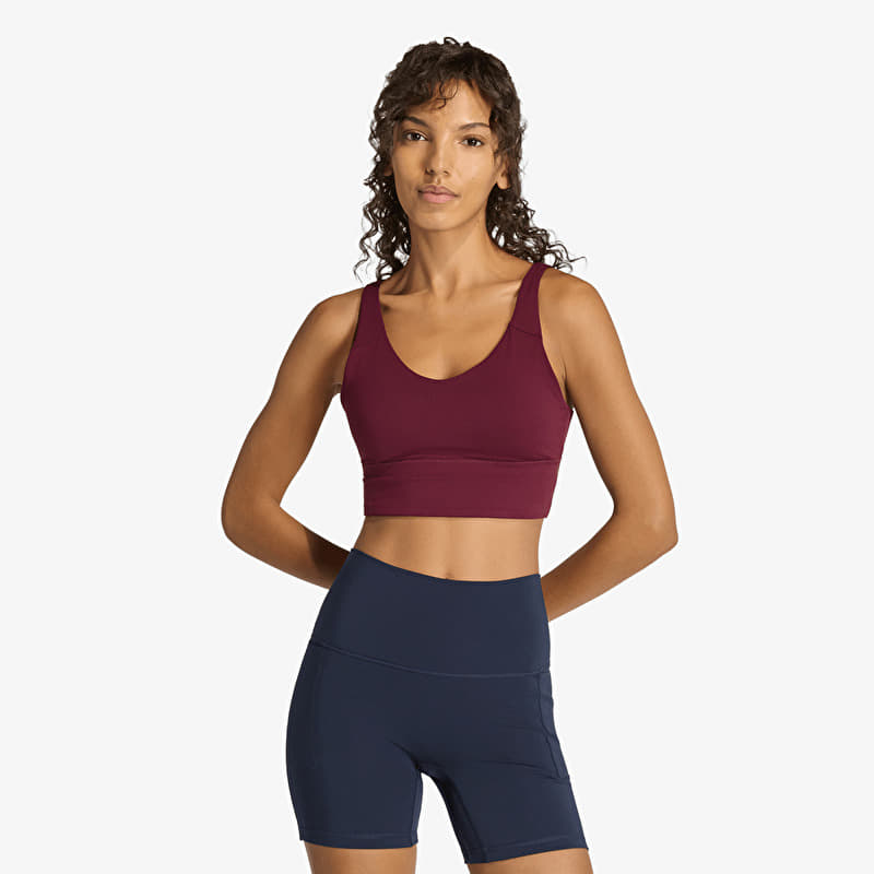 Podprsenka adidas 3 Stripes Studio All Me Light Support Bra Maroon