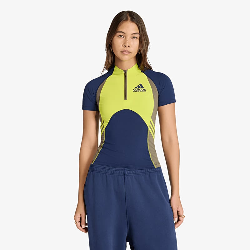 adidas Equipment Tight Short-Sleeve T-Shirt Night Indigo/ Acid Yellow/ Olive Strata