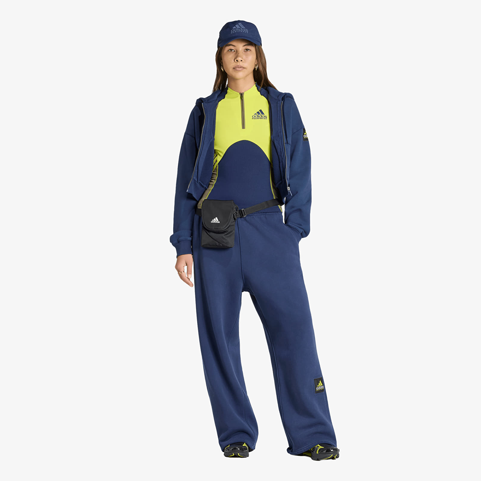 Majice T-shirt adidas Equipment Tight Ss Night Indigo/ Acid Yellow/ Olive Strata