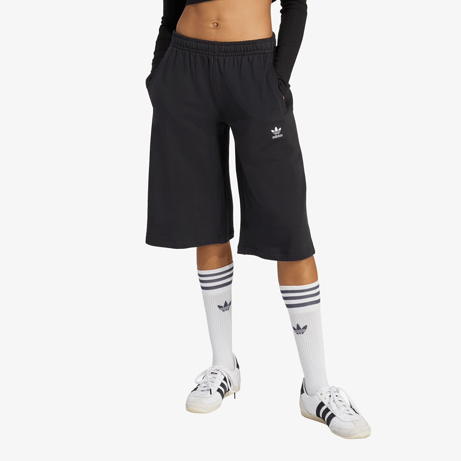 Women's shorts adidas Essentials French Terry Long Shorts Black