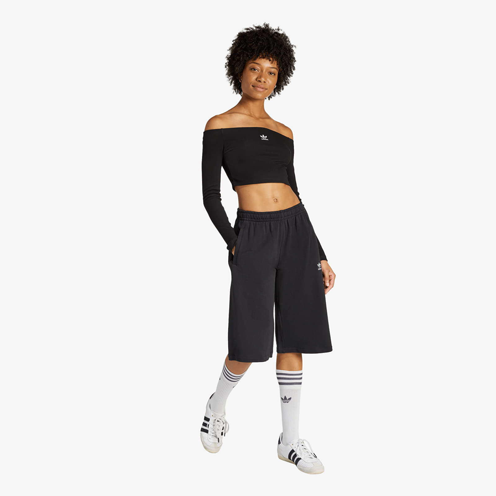 Women's shorts adidas Essentials French Terry Long Shorts Black