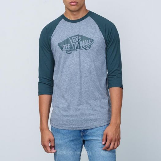 Camisetas Vans Off The Wall Raglan Tee Heather Grey Darkest Spruce Footshop