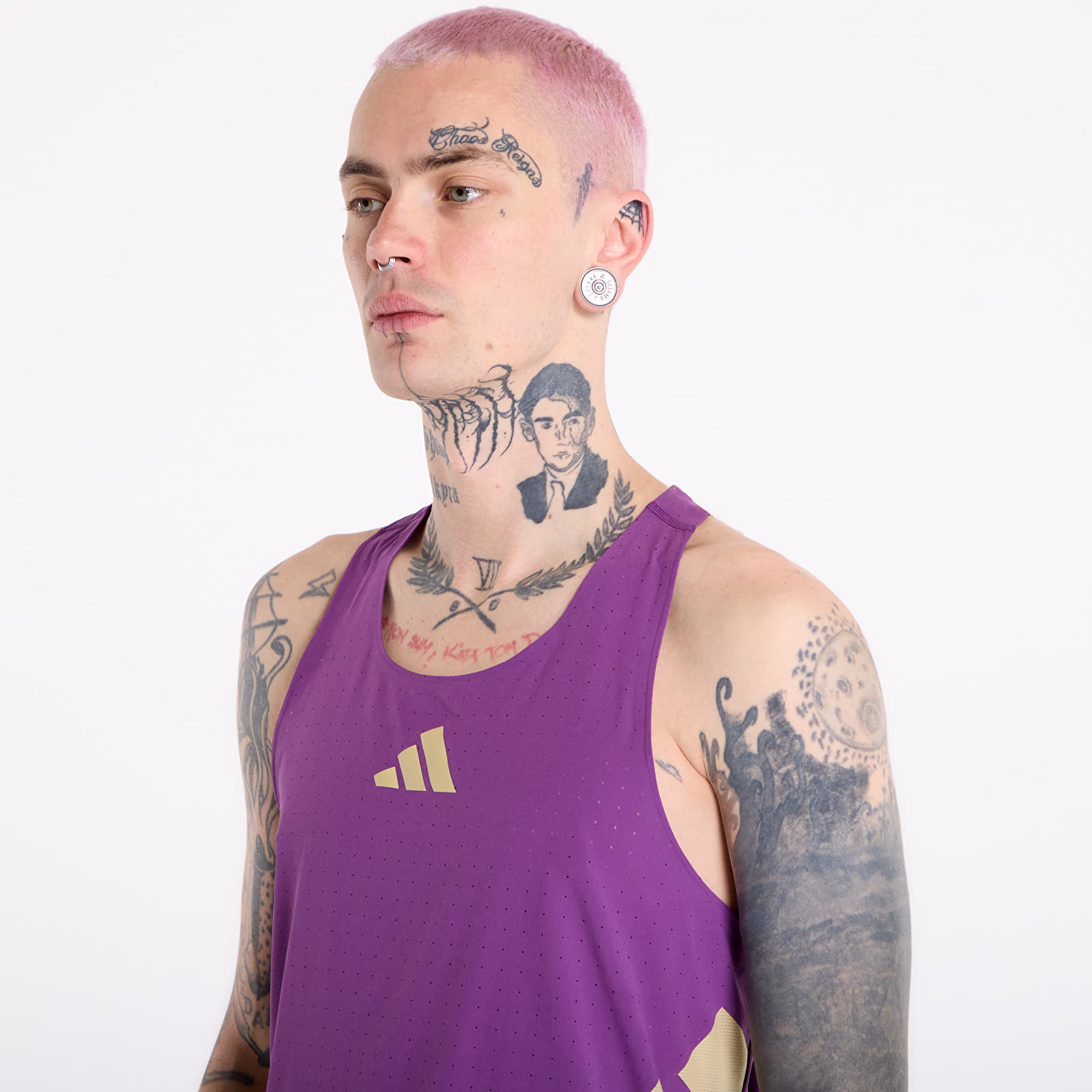 T-skjorter for menn adidas Adizero Road To Records Tank Top Tribe Purple