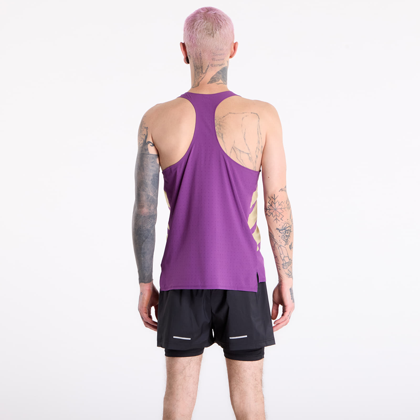T-skjorter for menn adidas Adizero Road To Records Tank Top Tribe Purple