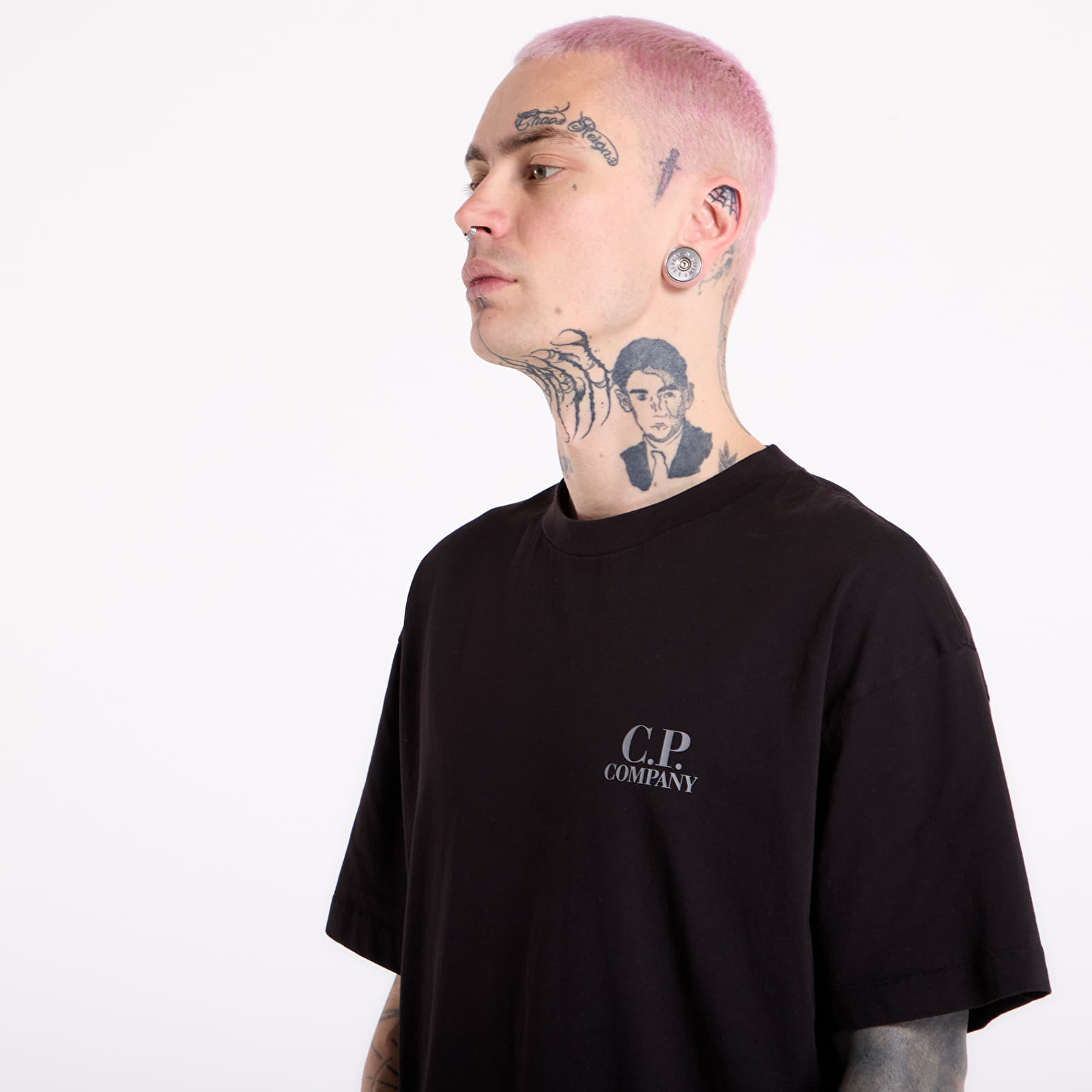 Camisetas C.P. Company 30/1 Jersey Short Sleeve Logo T-Shir Black