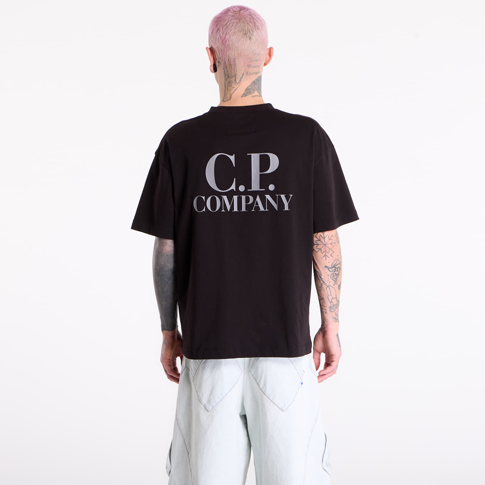Camisetas C.P. Company 30/1 Jersey Short Sleeve Logo T-Shir Black