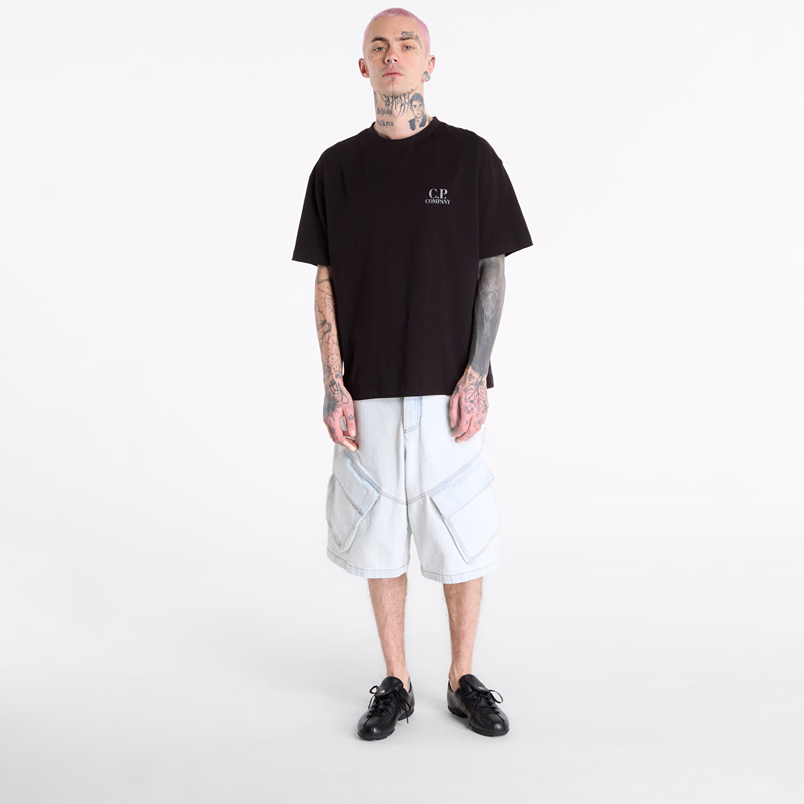 Camisetas C.P. Company 30/1 Jersey Short Sleeve Logo T-Shir Black