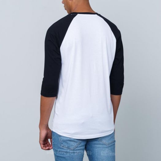 Black and white baseball tee cheap