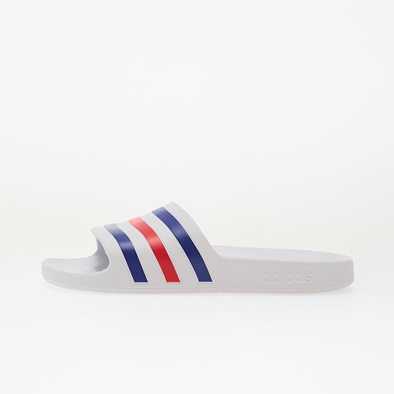 adidas Adilette Aqua Slides Ftwr White/ Pure Ruby/ Semi Lucid Blue