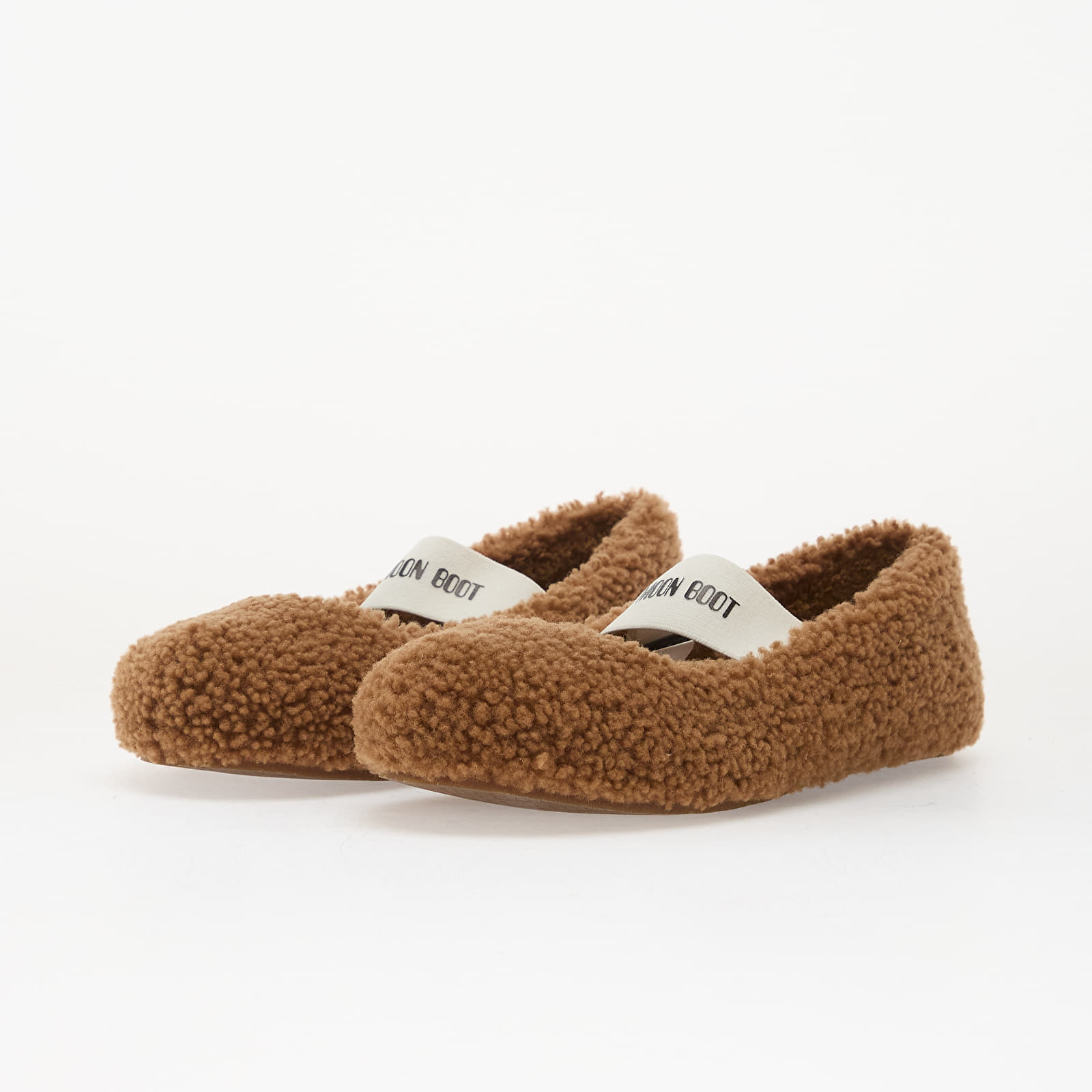 Dámské tenisky a boty Moon Boot Shearling Ballerina Cognac