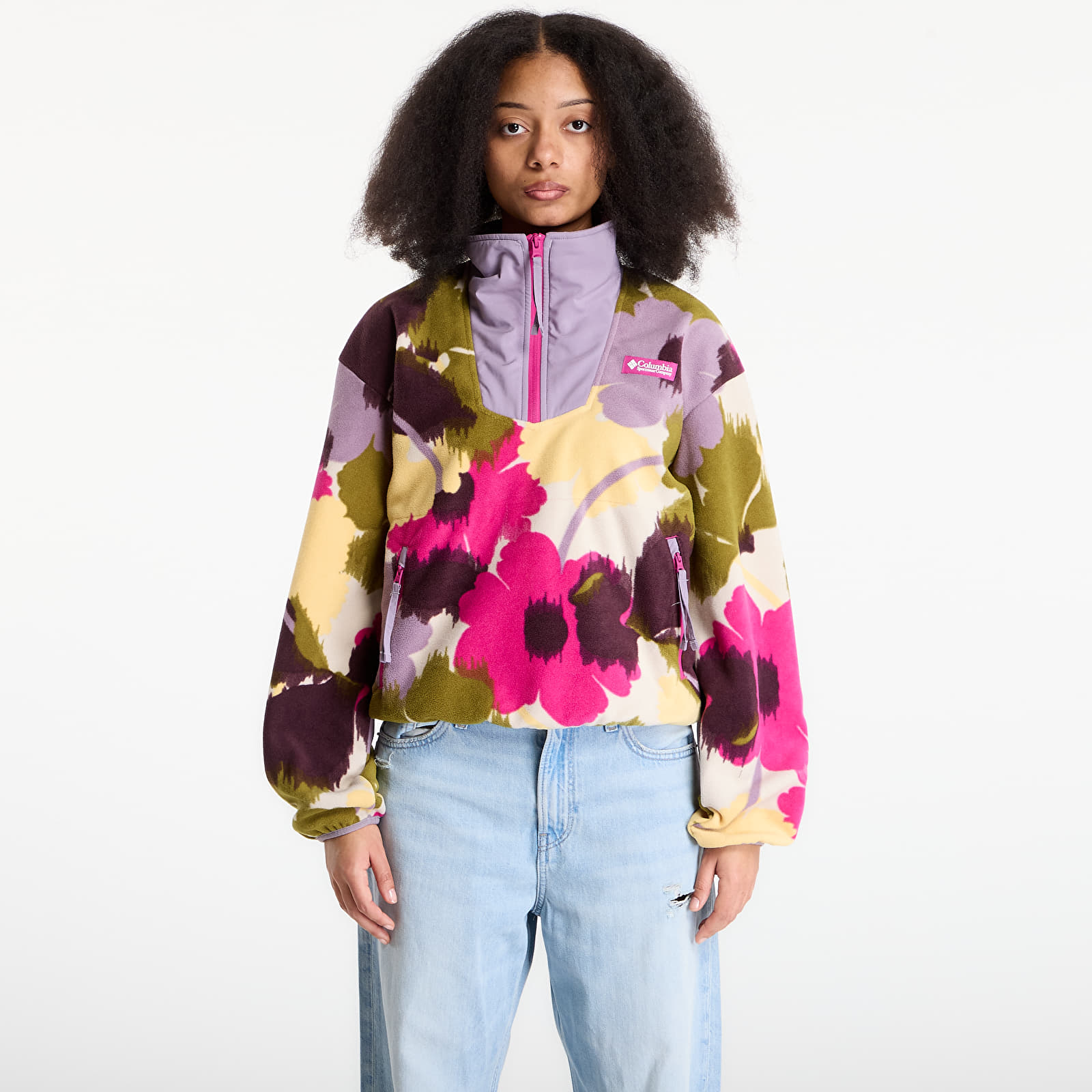 Hoodies och sweatshirts Columbia Sequoia Grove™ Half Zip Fleece With Print Fuchsia/ Ikatbloom