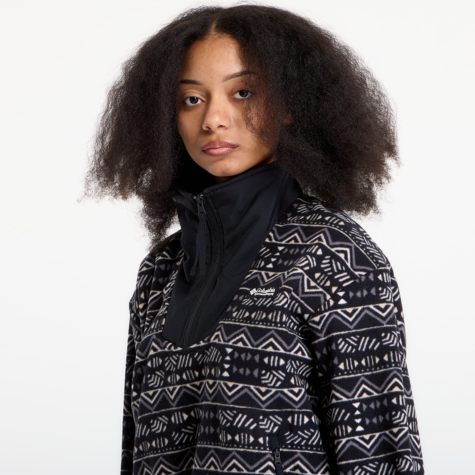 Mikiny Columbia Sequoia Grove™ Half Zip Fleece With Print Black/ Horizons