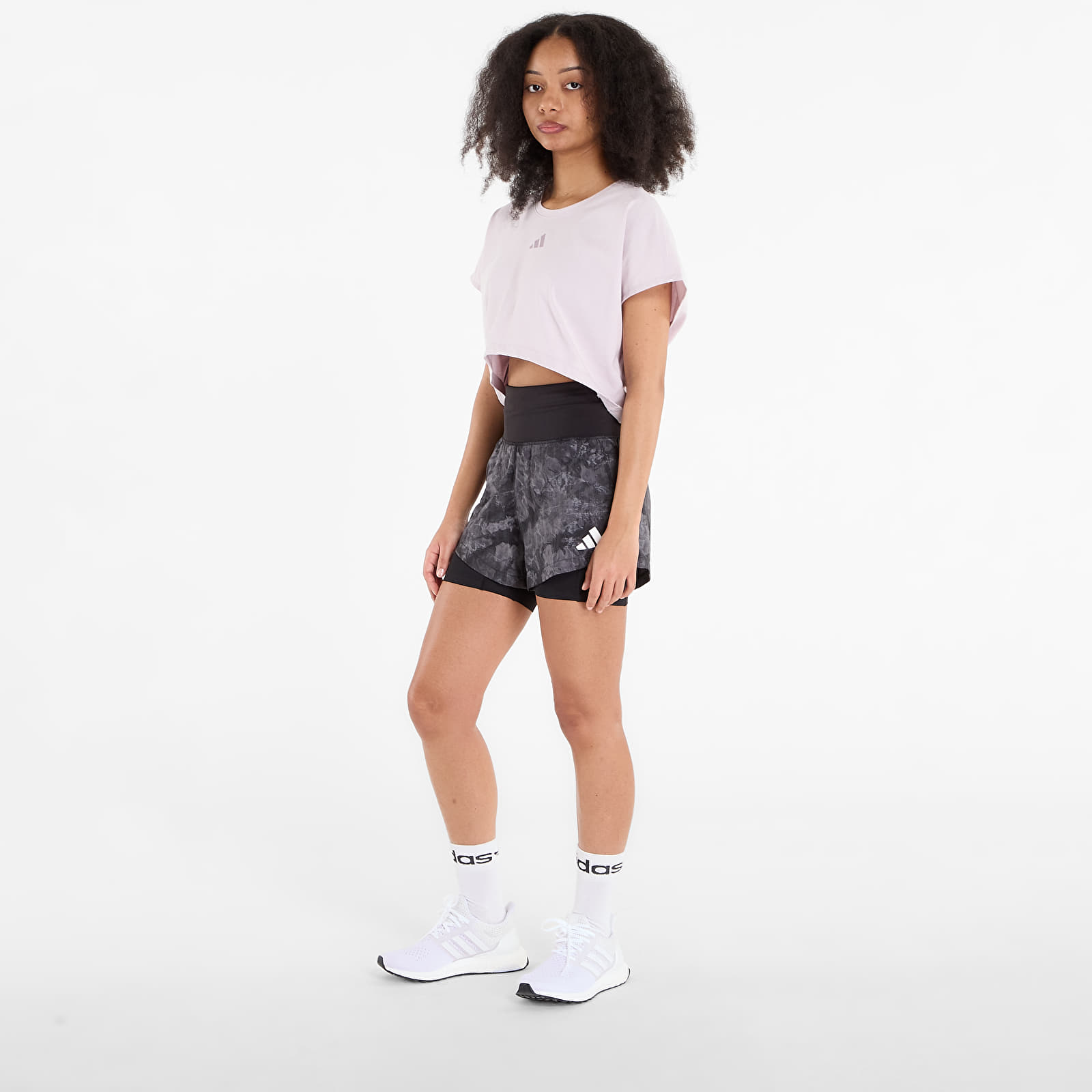 Damen T-Shirts adidas Primelift Workout Cropped Boxy 3-Stripes Tank Ice Purple