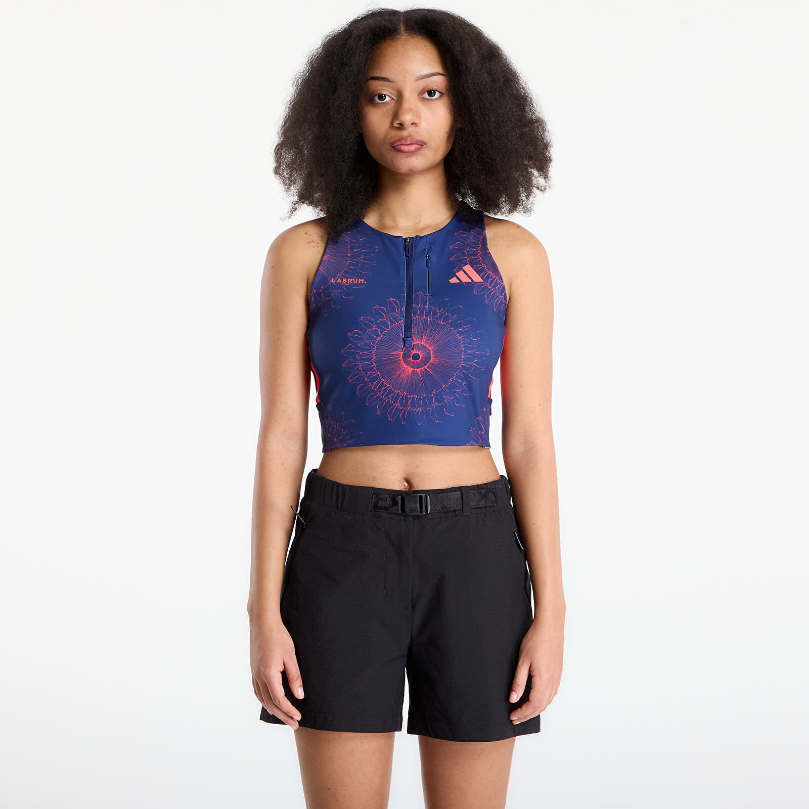 Tops für Frauen adidas Adizero Labrum Bralet Dark Blue/ Lucid Red