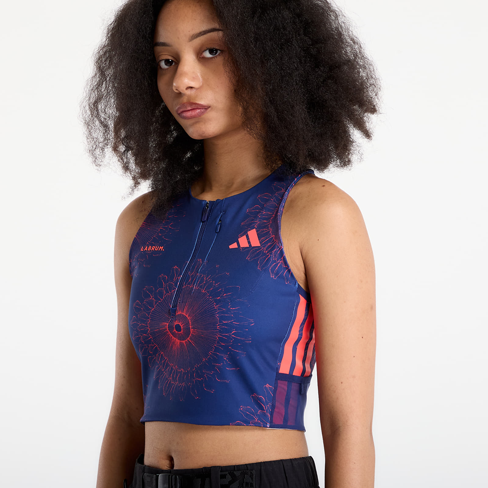Tops für Frauen adidas Adizero Labrum Bralet Dark Blue/ Lucid Red
