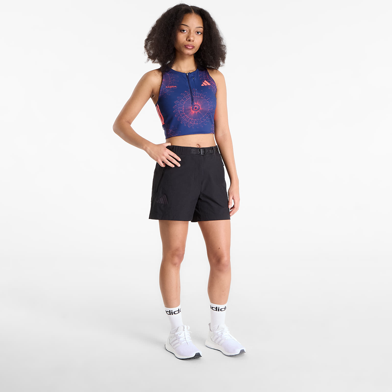 Tops für Frauen adidas Adizero Labrum Bralet Dark Blue/ Lucid Red