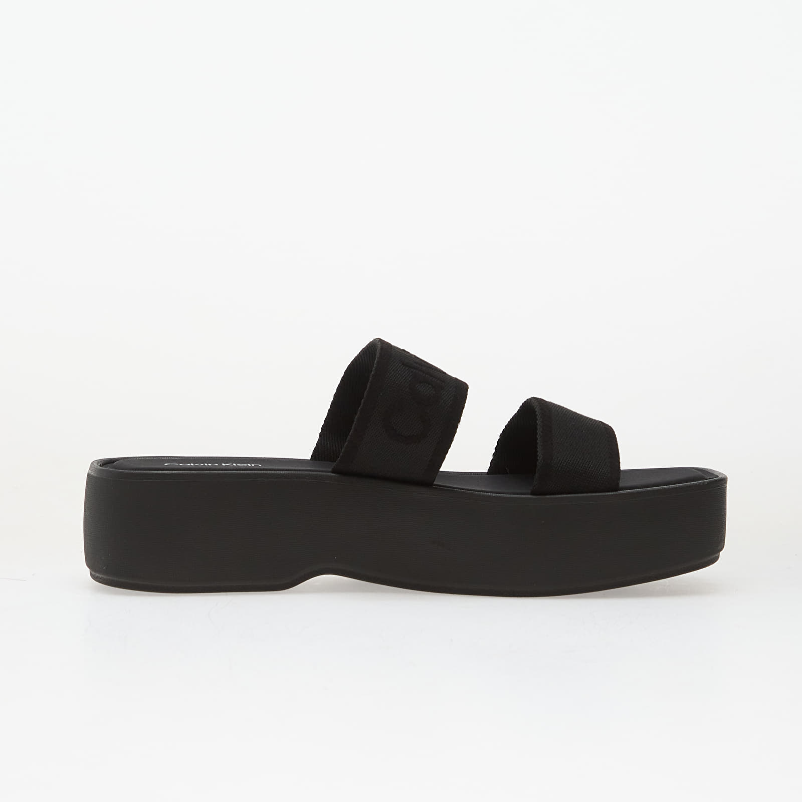 Slides Calvin Klein Flatform Sandal Webbin Black
