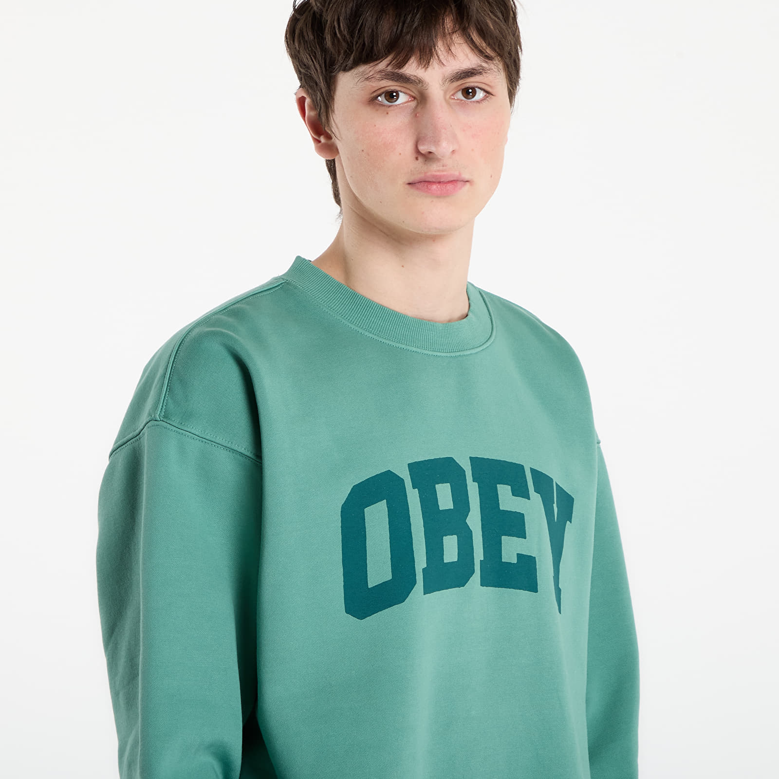 Sweatjacken und Sweatshirts OBEY Collegiate Pigment Crew Pigment Rainforest