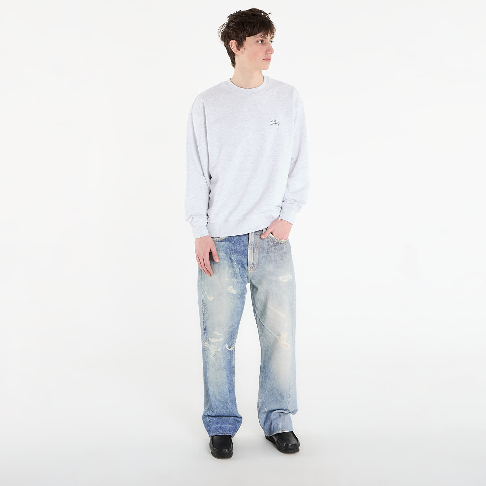 Mikiny OBEY Paper Rose Heather Grey