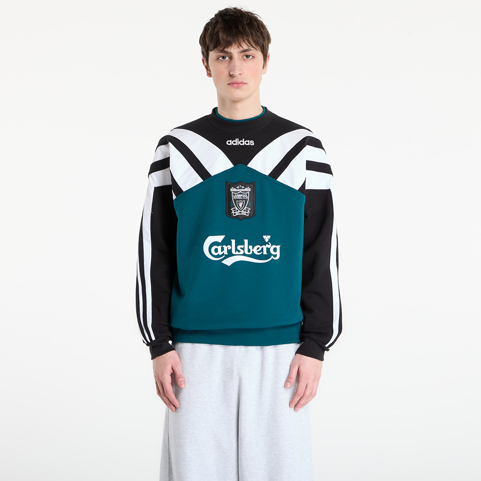 Pánské mikiny adidas Liverpool Fc Crew Sweat 95 Rich Green/ Black