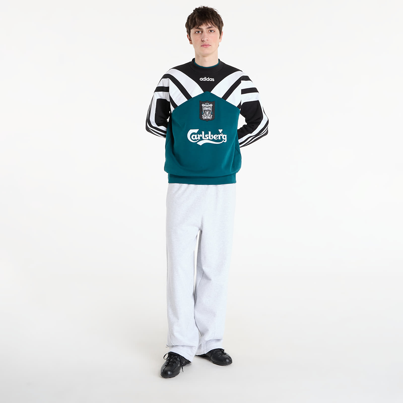 Pánské mikiny adidas Liverpool Fc Crew Sweat 95 Rich Green/ Black