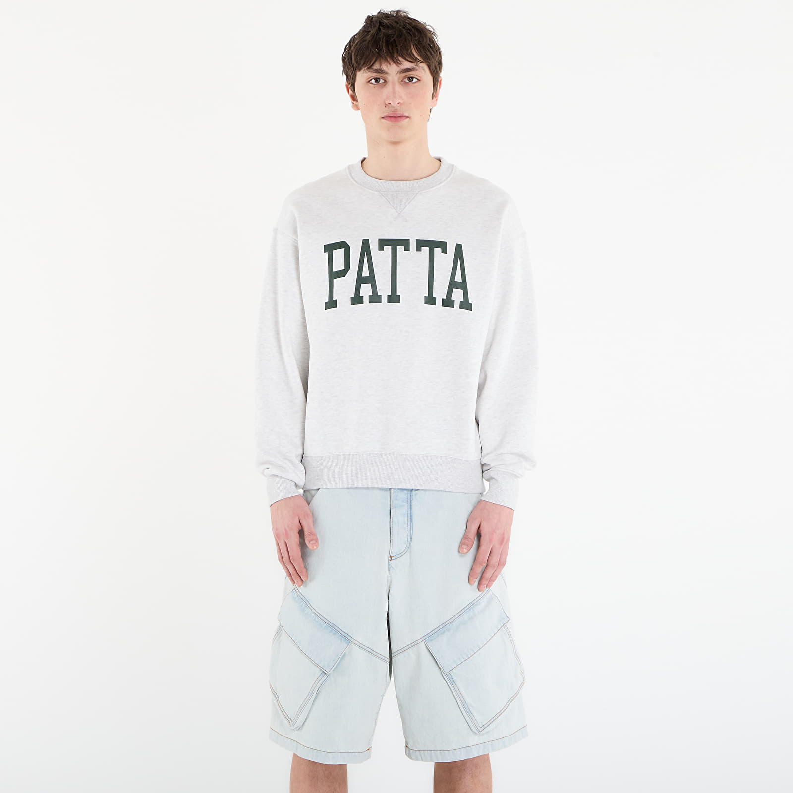 Суитшърт Patta Arc Logo Crewneck Sweater UNISEX Light Melange Grey L