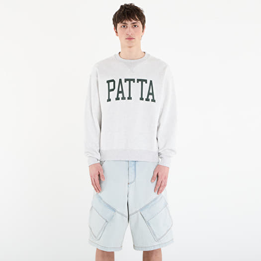 Mikina Patta Arc Logo Crewneck Sweater UNISEX Light Melange Grey