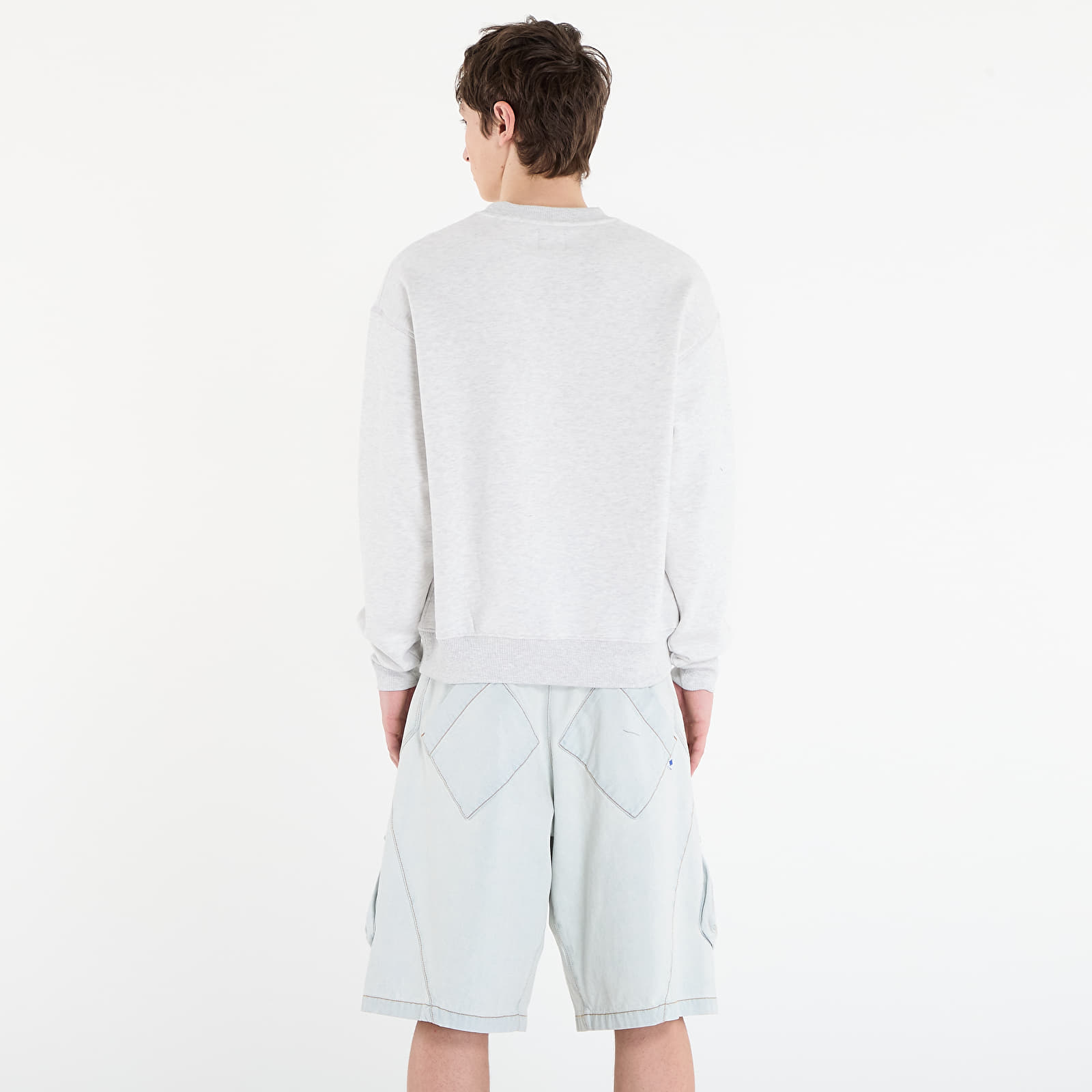 Mikiny Patta Arc Logo Crewneck Sweater UNISEX Light Melange Grey