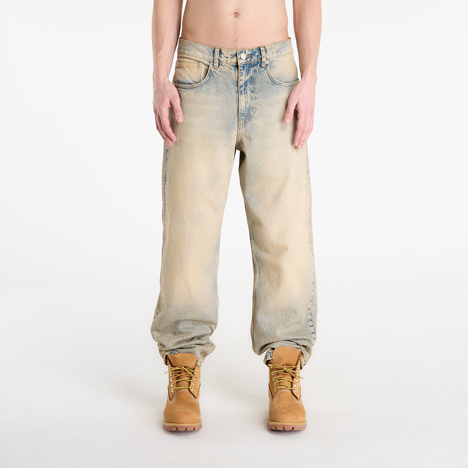Džinsai Patta Dirty Whiskers Denim Pants Sandwashed Light Blue Denim