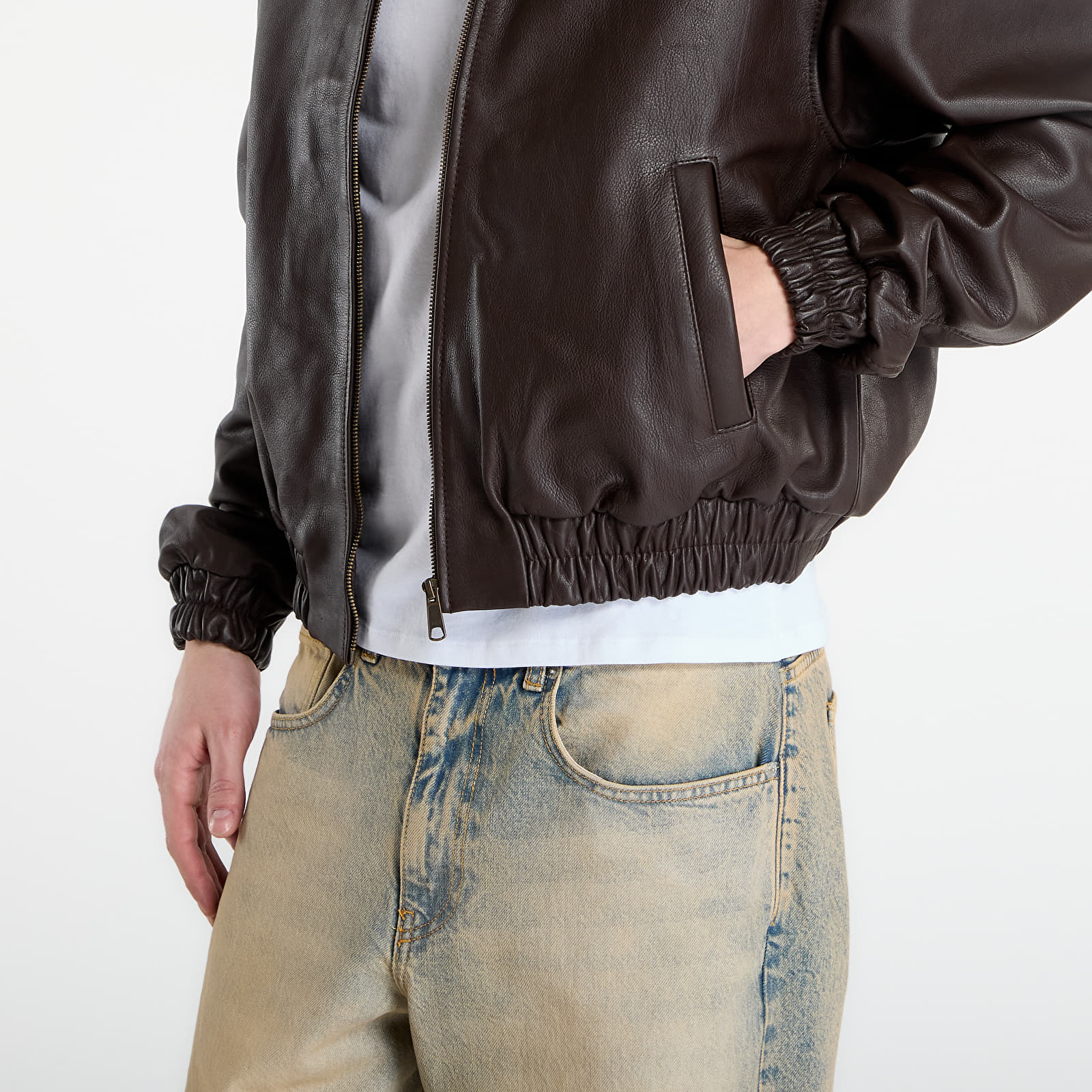 Chaquetas Patta Leather Bomber Jacket UNISEX Coffee Bean