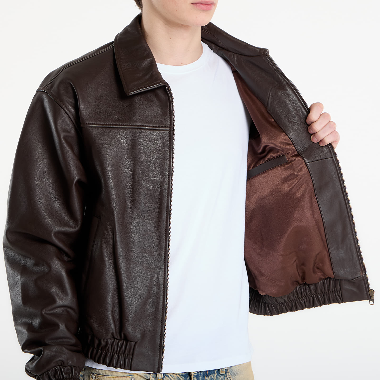 Chaquetas Patta Leather Bomber Jacket UNISEX Coffee Bean