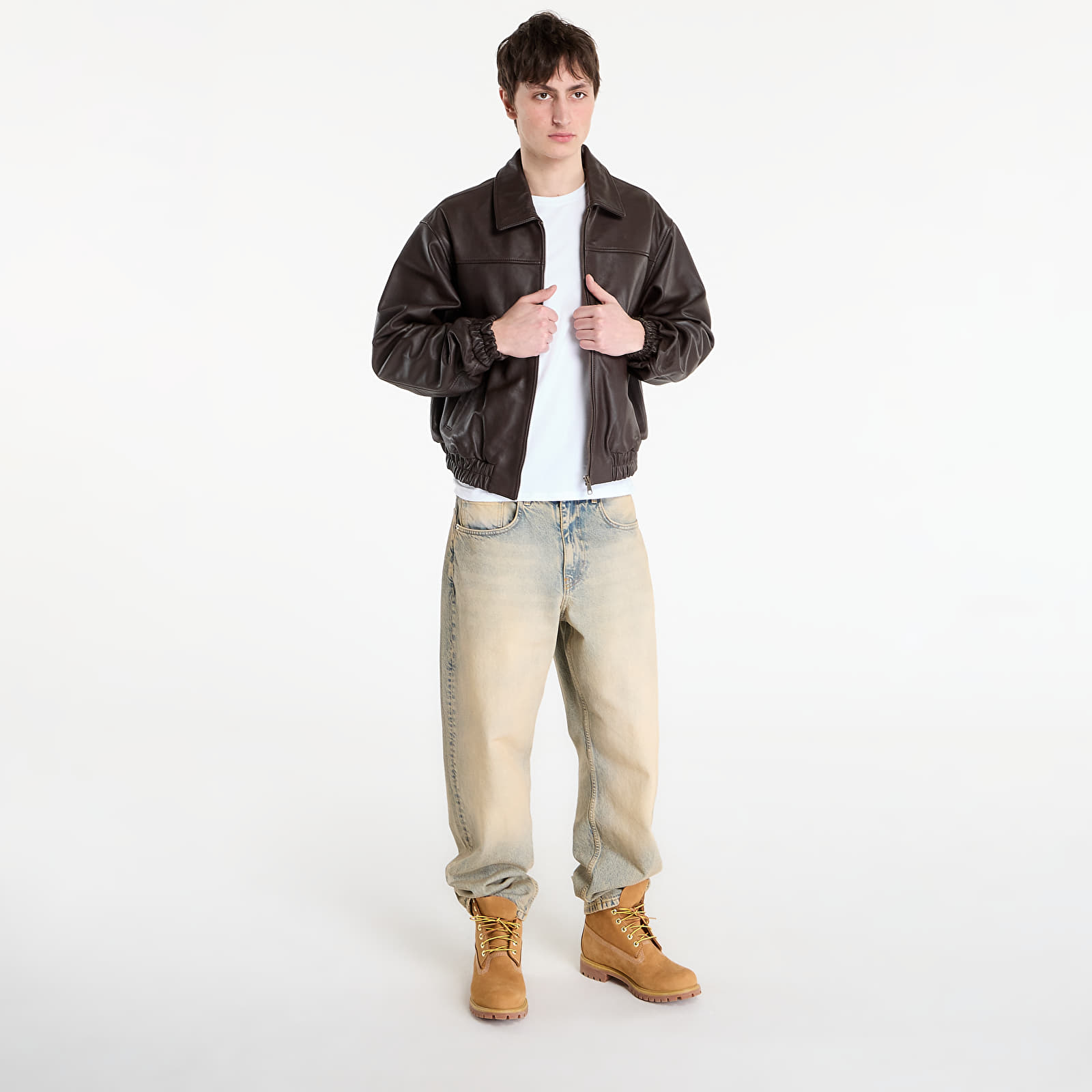 Chaquetas Patta Leather Bomber Jacket UNISEX Coffee Bean