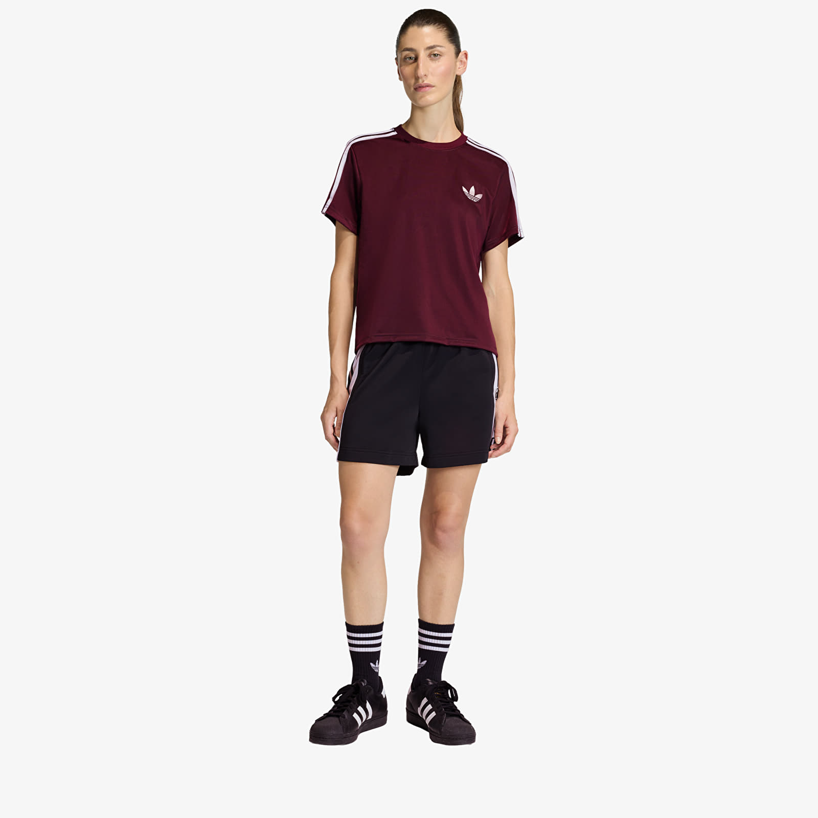 Damen T-Shirts adidas Firebird T-Shirt Maroon/ Off White
