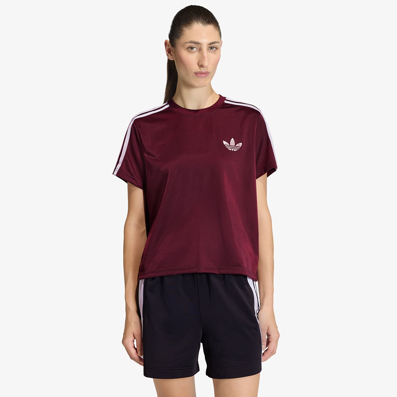 Damen T-Shirts adidas Firebird T-Shirt Maroon/ Off White