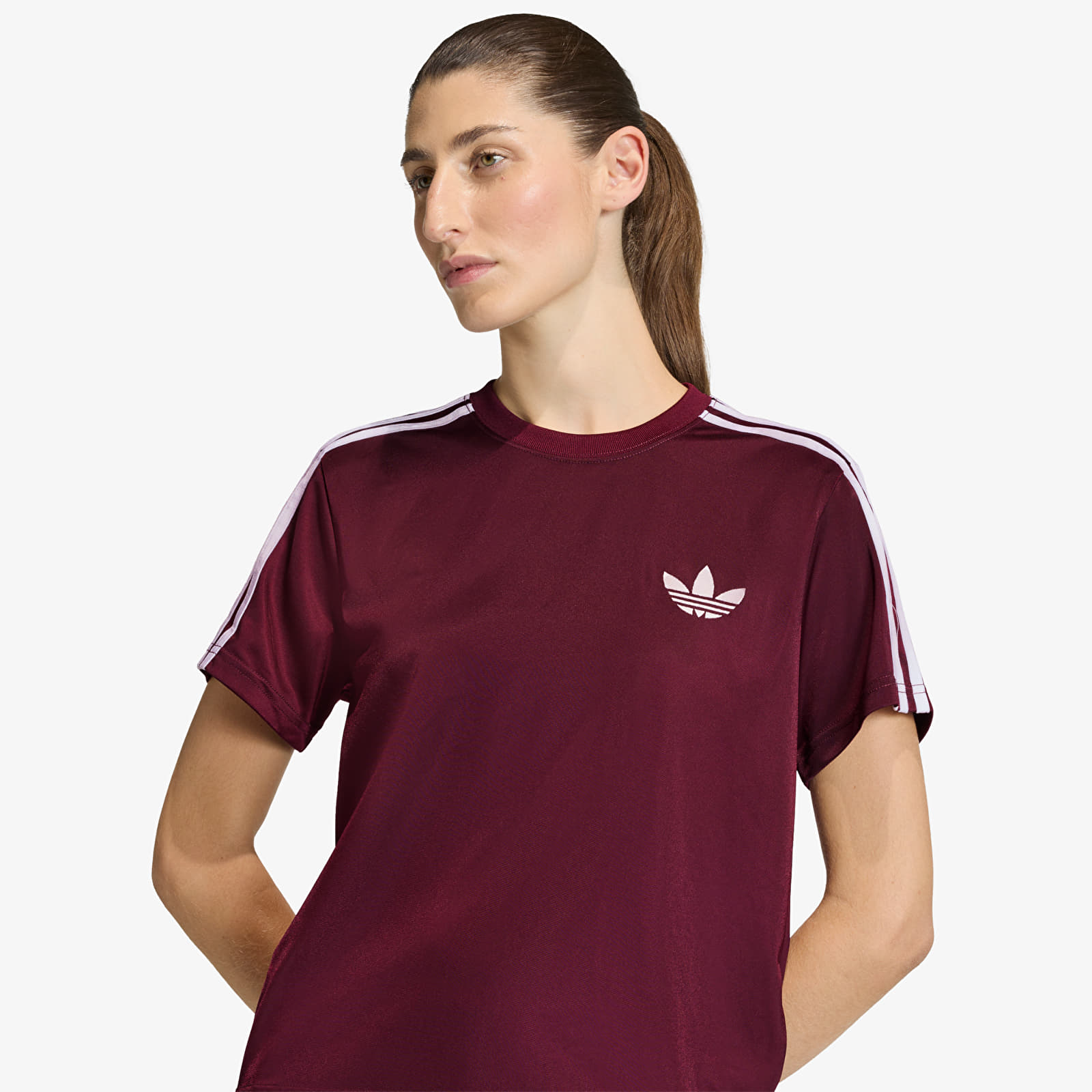 Damen T-Shirts adidas Firebird T-Shirt Maroon/ Off White