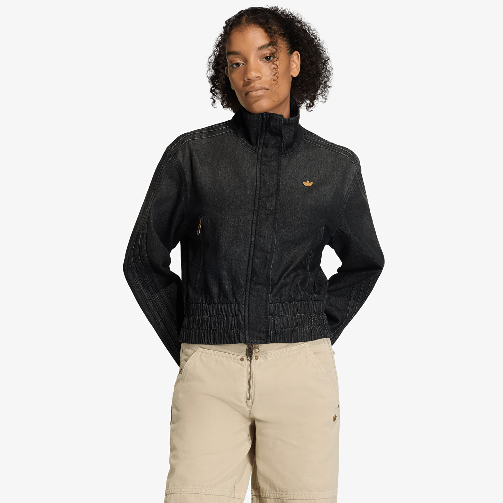 Giacche da donna adidas Essentials Denim Track Top True Black Denim