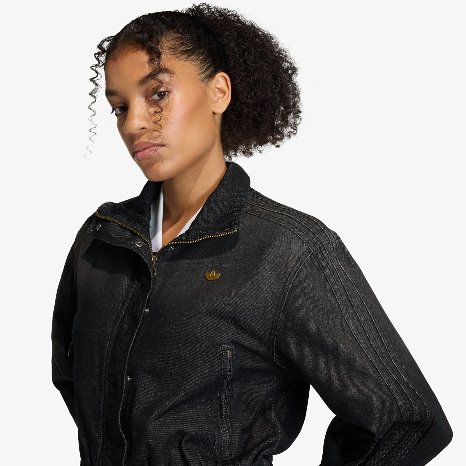 Giacche da donna adidas Essentials Denim Track Top True Black Denim