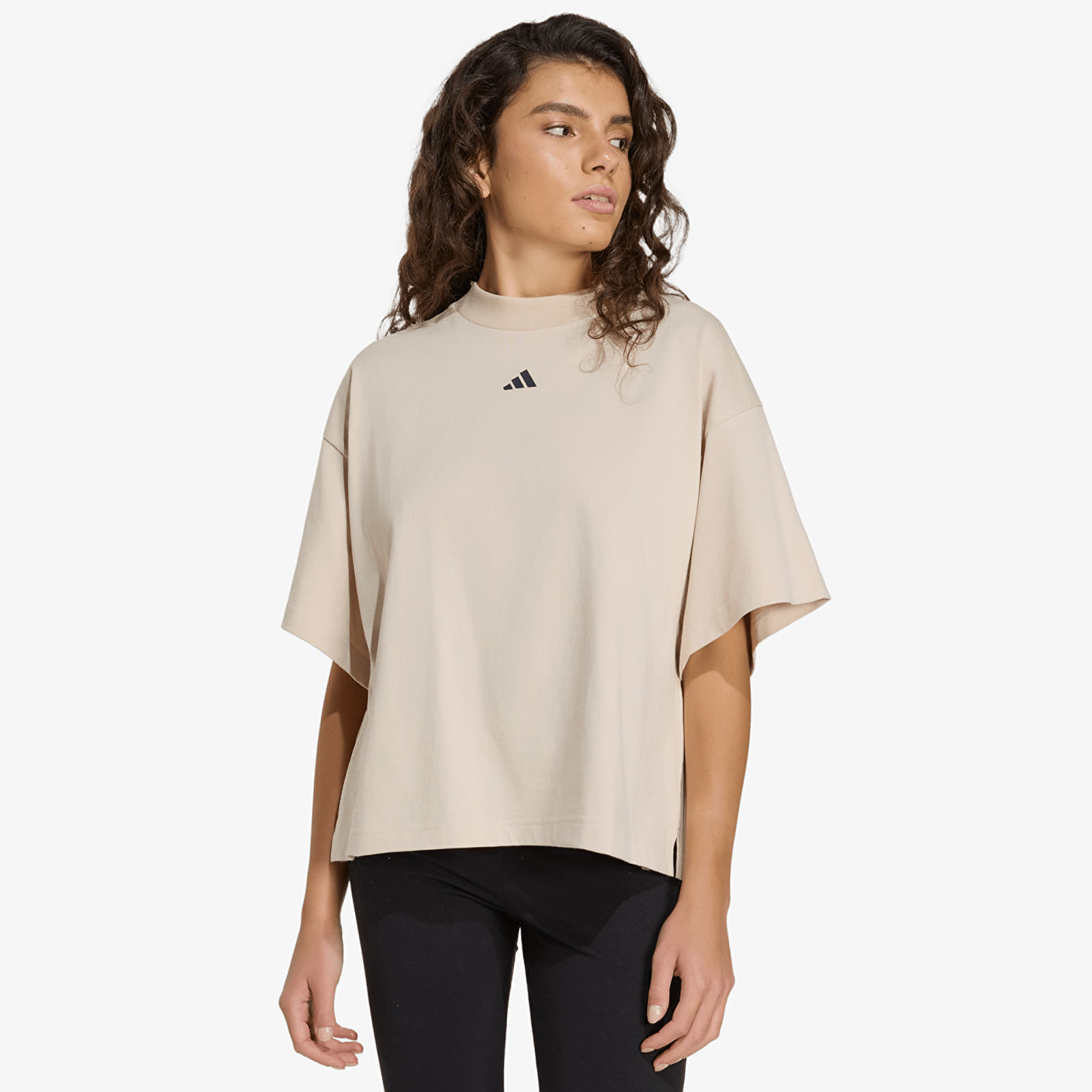 Тениска adidas W 3-Stripes Gfx Tee2 Beige M