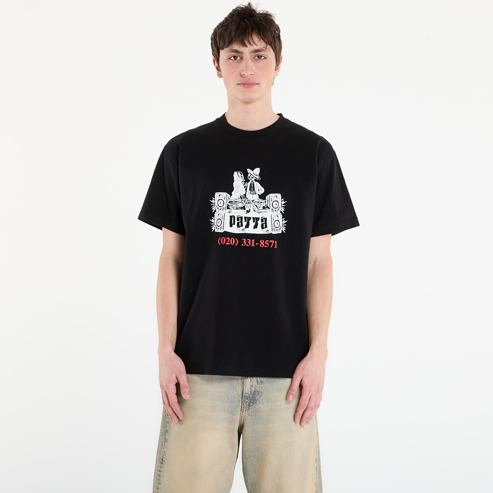 Koszulki Patta DJ Skully T-Shirt UNISEX Black