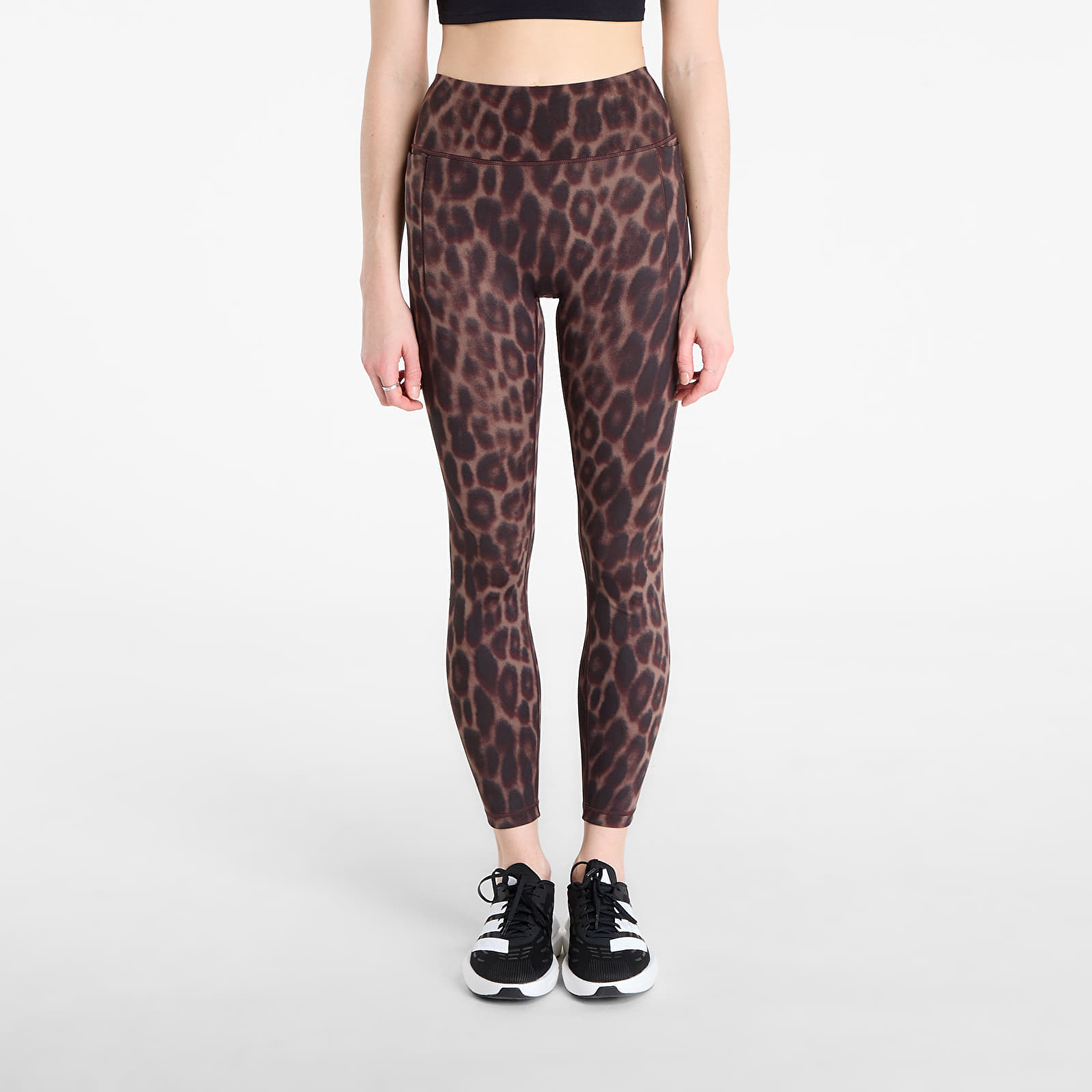Клинове adidas Optime Power Leopard 7/8 Leggings Black/ Almost Yellow M