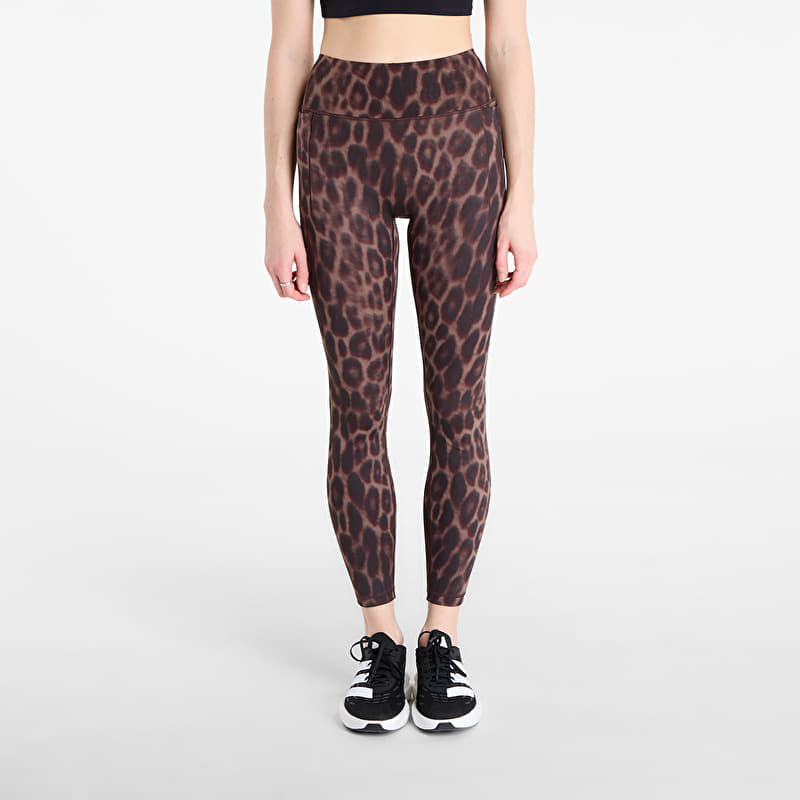 Legíny adidas Optime Power Leopard 7/8 Leggings Black/ Almost Yellow