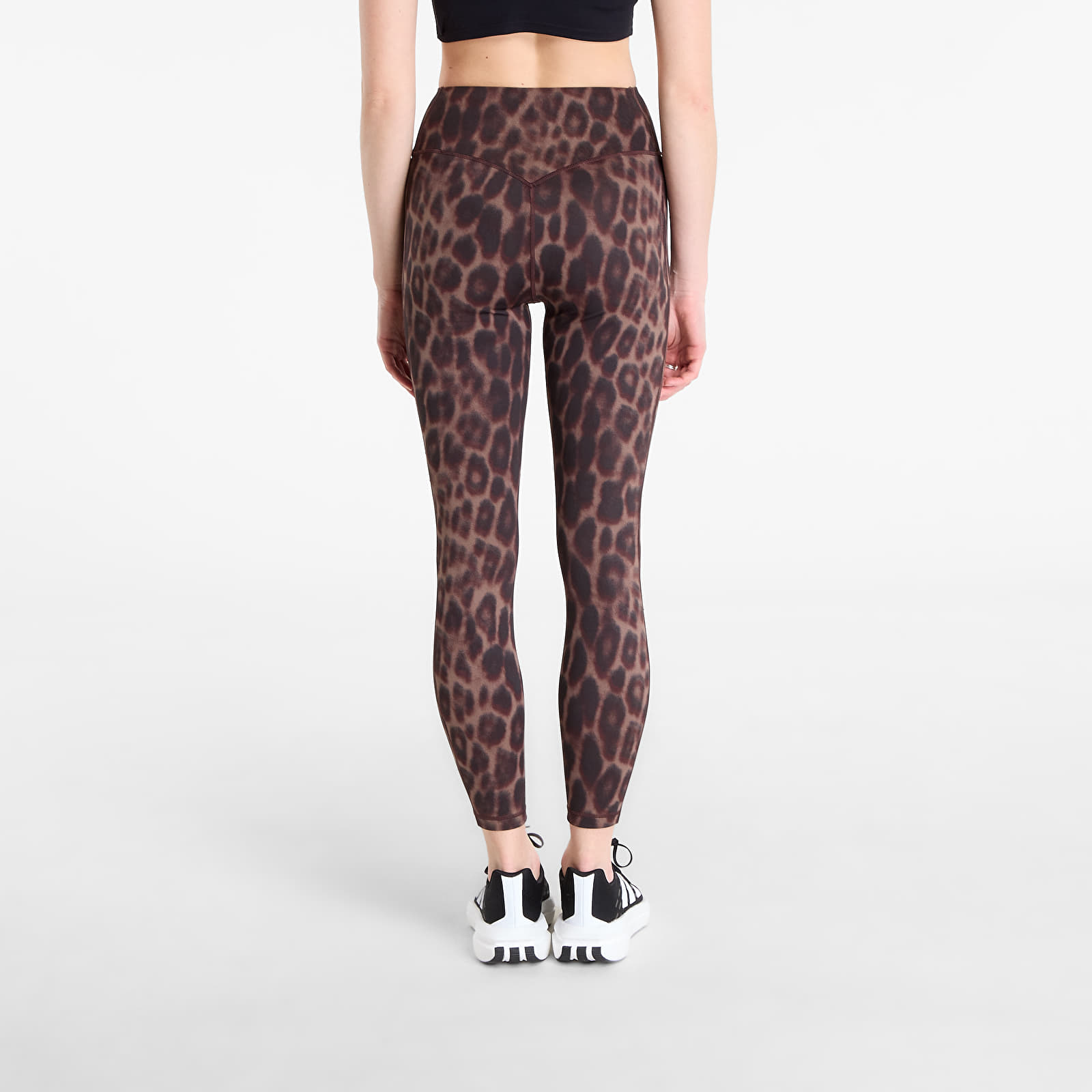 Leggings de mulher adidas Optime Power Leopard 7/8 Leggings Black/ Almost Yellow