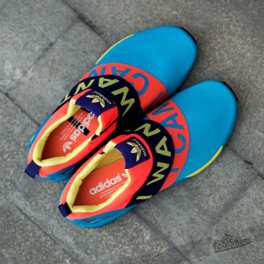 Men s shoes adidas ZX Flux Slip On Solar Blue2 Solar Red Collegiate Footshop